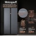 Отдельностоящий холодильник с инвертором Weissgauff WSBS 590 NoFrost Inverter Premium Dark Grey Glass
