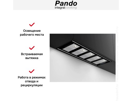 Встраиваемая вытяжка Pando GTI/810 NEGRO V.1050 ECO SEC PLUS