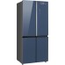 Отдельностоящий холодильник с инвертором Weissgauff WCD 590 Nofrost Inverter Premium EcoFresh Blue Glass