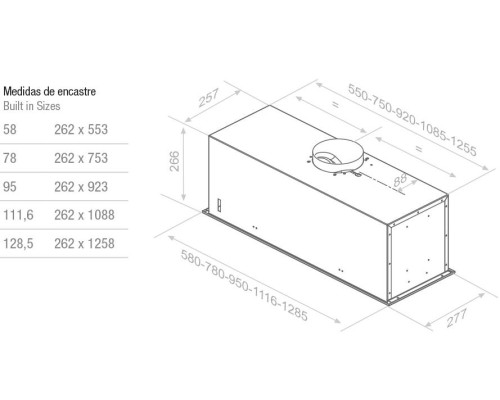 Встраиваемая вытяжка Pando EVO/580.11 INOX V.850 SEC