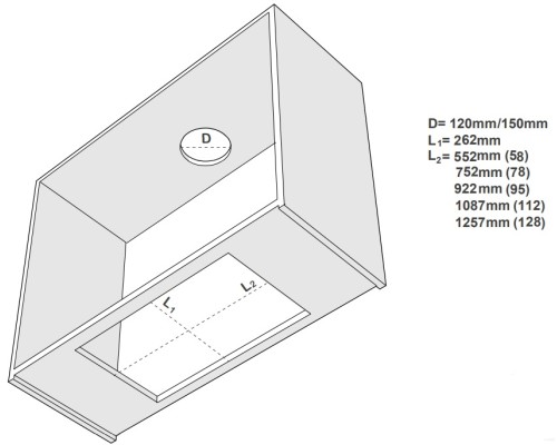 Встраиваемая вытяжка Pando EVO/580.11 INOX V.850 SEC