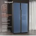 Отдельностоящий холодильник с инвертором Weissgauff WSBS 600 NoFrost Inverter Blue Glass
