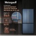Отдельностоящий холодильник с инвертором Weissgauff WCD 590 Nofrost Inverter Premium EcoFresh Blue Glass