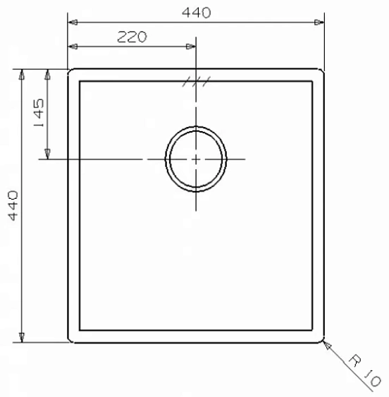 Кухонная мойка REGINOX Ontario 40x40 Cuadrat LUX OKG (c/box) L