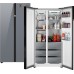 Отдельностоящий холодильник с инвертором Weissgauff WSBS 590 NoFrost Inverter Premium Dark Grey Glass