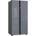 Отдельностоящий холодильник с инвертором Weissgauff WSBS 590 NoFrost Inverter Premium Dark Grey Glass