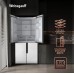 Отдельностоящий холодильник с инвертором Weissgauff WCD 450 White Rock Glass NoFrost Inverter