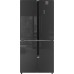 Отдельностоящий холодильник с инвертором Weissgauff WCD 450 Inox Glass NoFrost Inverter