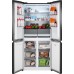 Отдельностоящий холодильник с инвертором Weissgauff WCD 450 Rock Glass NoFrost Inverter
