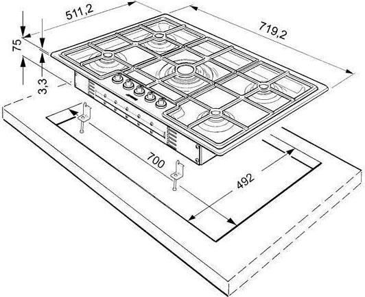 Варочная панель газовая размеры для встраивания в столешницу