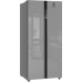 Отдельностоящий холодильник с инвертором Weissgauff WSBS 500 Inverter NoFrost Inox Glass