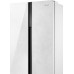 Отдельностоящий холодильник с инвертором Weissgauff WSBS 500 Inverter NoFrost White Rock Glass