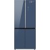 Отдельностоящий холодильник с инвертором Weissgauff WCD 590 Nofrost Inverter Premium EcoFresh Blue Glass