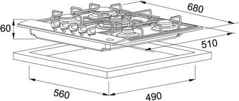 Варочная панель FRANKE 106.0368.498 FRANKE FHL 704 4G XS C, нерж.сталь