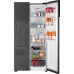 Отдельностоящий холодильник с инвертором Weissgauff WSBS 600 NoFrost Inverter Inox Glass