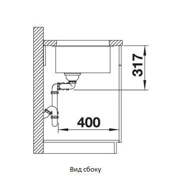 Кухонная мойка BLANCO SUBLINE 430/270-U жасмин c отв.арм. InFino (арт.523156)