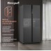 Отдельностоящий холодильник с инвертором Weissgauff WSBS 500 Inverter NoFrost Bru Steel Glass