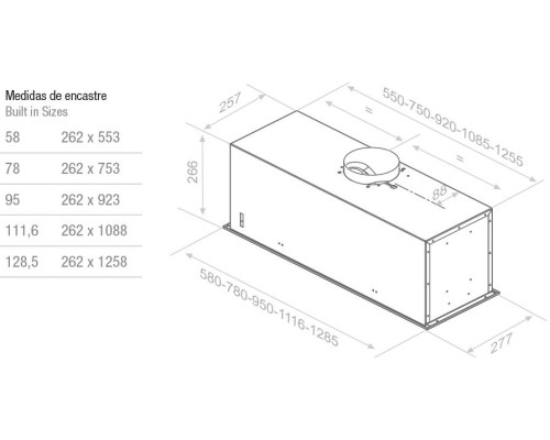 Встраиваемая вытяжка Pando EVO/780.11 INOX V.850 SEC