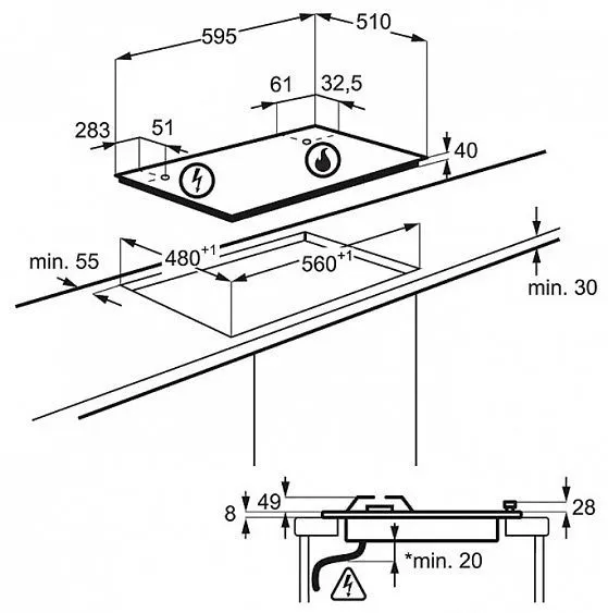 Встраиваемая газовая варочная панель ZANUSSI GPZ 263 SN