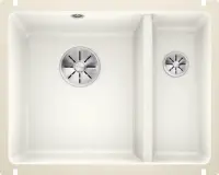 Кухонная мойка BLANCO SUBLINE 350/150-U керамика отводная арматура InFino® глянцевый белый керамика 523741