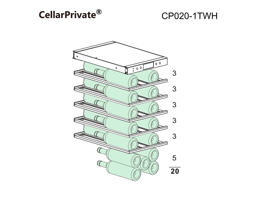Винный шкаф Cellar Private CP020-1TWH