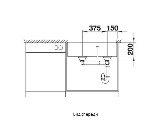Кухонная мойка BLANCO SUBLINE 430/270-U жасмин c отв.арм. InFino (арт.523156)