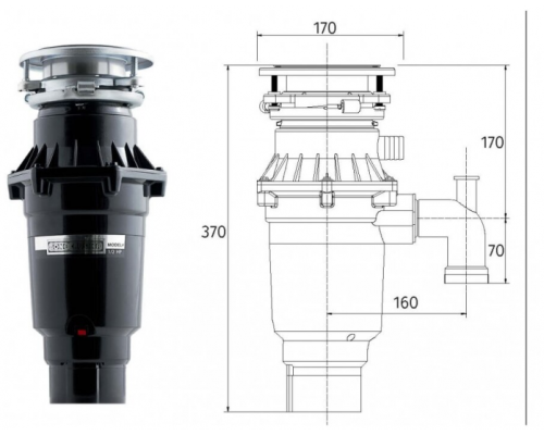 Измельчитель пищевых отходов Bone Crusher 810 SL/Slim line