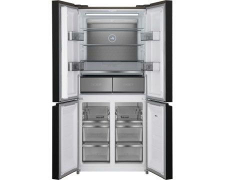 Отдельностоящий холодильник с инвертором Weissgauff WCD 590 Nofrost Inverter Premium EcoFresh Blue Glass