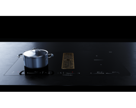 Индукционная варочная панель с вытяжкой Kuppersbusch KMI 8590.0 SR Gold