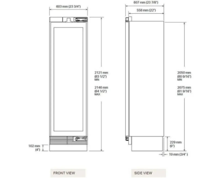 Встраиваемый винный шкаф Signature Kitchen Suite SKSCW243RP под навеску фасадов