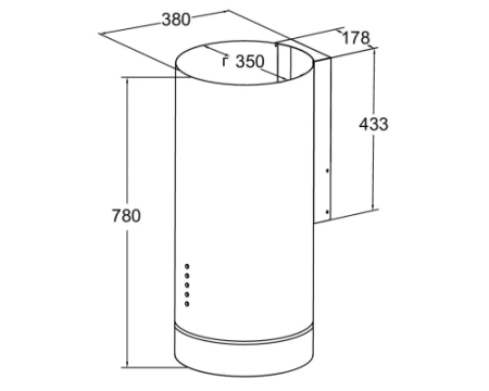 Вытяжка MEFERI TUBE35BK COMFORT