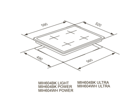 Варочная панель индукционная MEFERI MIH604BK MATT ULTRA матовое покрытие