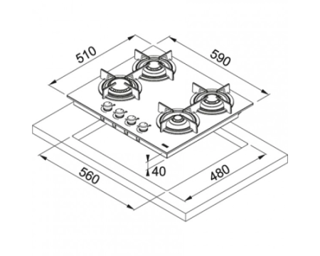 Варочная панель Franke FHCR 604 4G HE BK C 106.0374.280