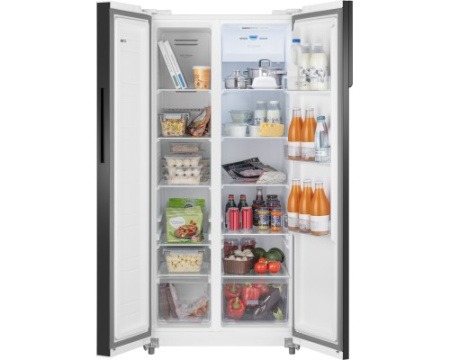 Отдельностоящий холодильник с инвертором Weissgauff WSBS 500 Inverter NoFrost White Glass