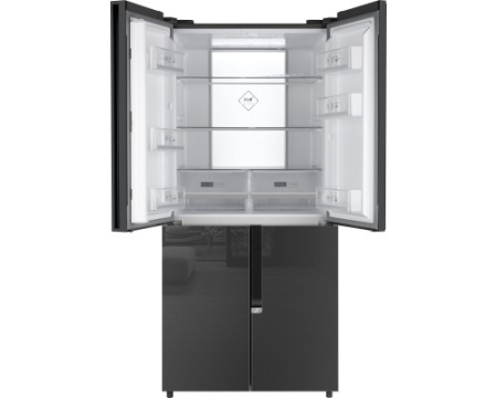Отдельностоящий холодильник с инвертором Weissgauff WCD 450 Inox Glass NoFrost Inverter