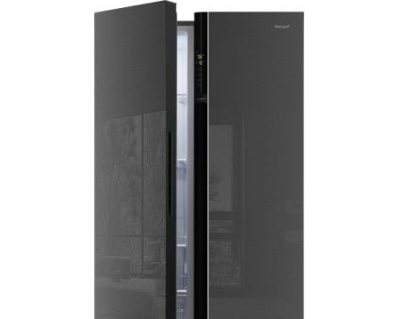Отдельностоящий холодильник с инвертором Weissgauff WSBS 600 NoFrost Inverter Inox Glass