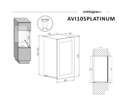 Двухзонный винный шкаф Avintage AVI105PLATINUM