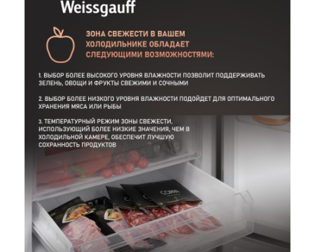 Отдельностоящий холодильник с инвертором Weissgauff WRK 2000 BGNF DC Inverter