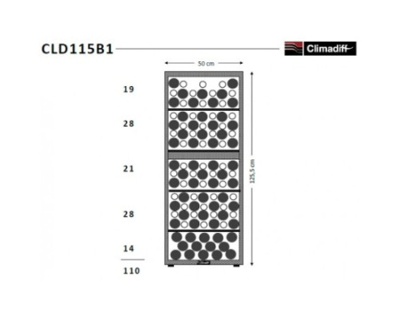 Двухзонный винный шкаф Climadiff CLD115B1