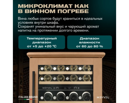 Винный шкаф Meyvel MV46PRO-KBT2 (Натуральный бук)