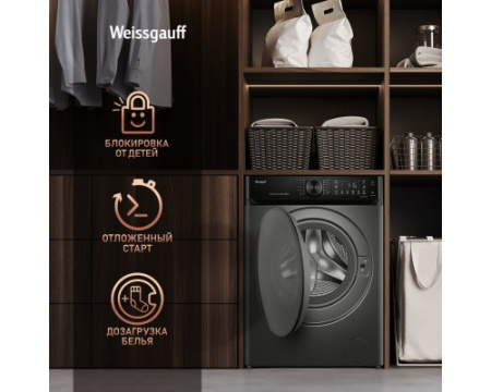 Стиральная машина с прямым приводом Weissgauff WM 59411 Direct Drive Inverter Steam Deep Grey