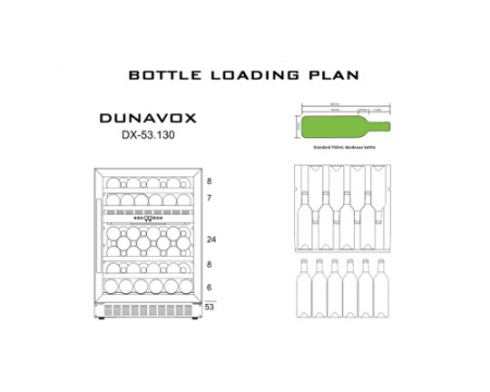 Винный шкаф Dunavox DX-53.130DWK/DP