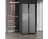 Отдельностоящий холодильник с инвертором Weissgauff WSBS 500 Inverter NoFrost Inox Glass
