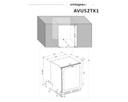 Монотемпературный винный шкаф Avintage AVU52TX1