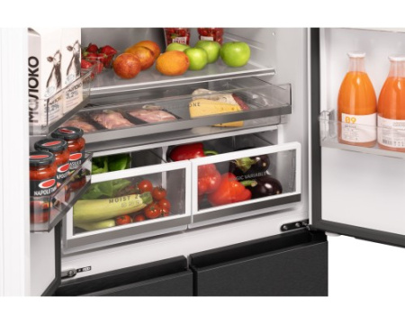 Отдельностоящий холодильник Weissgauff WFD 450 Built-in Inverter NoFrost Dark Inox