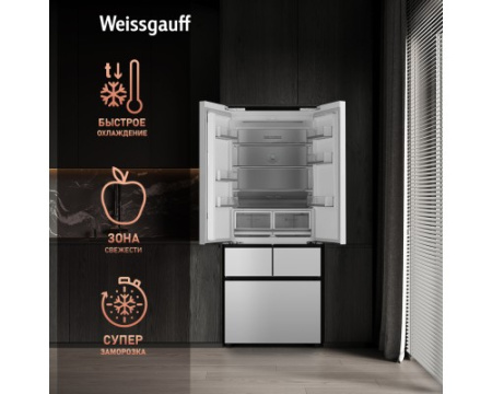 Отдельностоящий холодильник Weissgauff WFD 450 Built-in Inverter NoFrost White