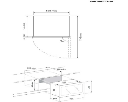 Встраиваемый винный шкаф Elica Veritas BI24 PRF0191773