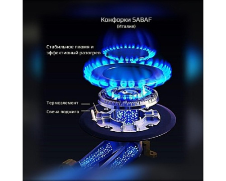 Газовая варочная панель HiSTORY HGE 643C FWH белый
