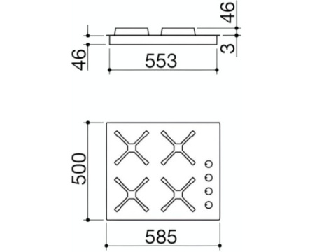 Газовая варочная панель Barazza 1PSPT64