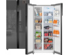 Отдельностоящий холодильник с инвертором Weissgauff WSBS 500 Inverter NoFrost Bru Steel Glass